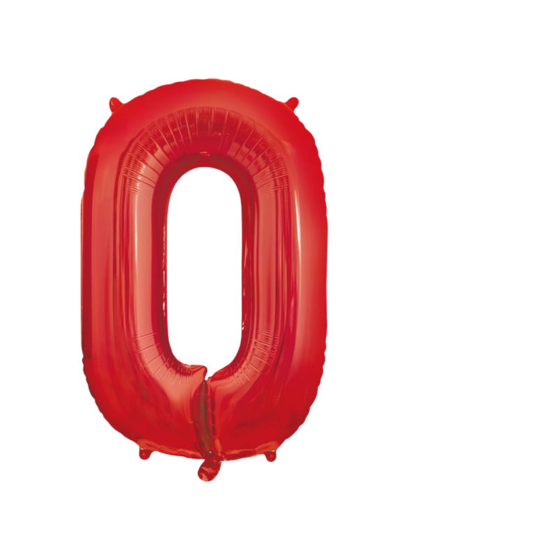 Globo Foil Número 0 – 110 cm Color Rojo