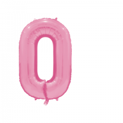 Globo Foil Número 0 – 110 cm Color Rosa Pastel