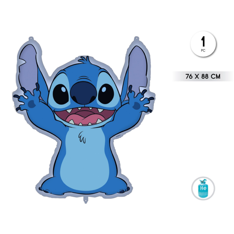 Globo Foil Stitch & Angel Forma 76x88 cm