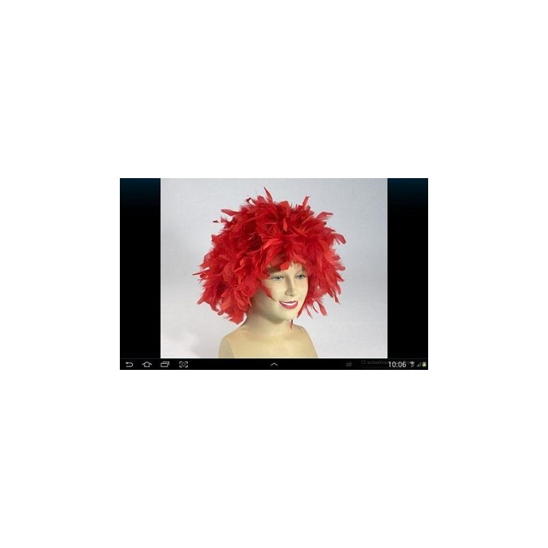 PELUCA PLUMAS ROJA