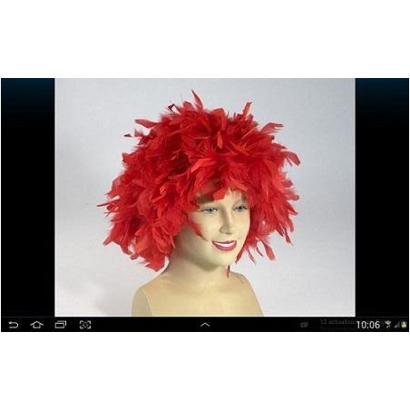 PELUCA PLUMAS ROJA