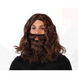 Peluca con Barba Marrón