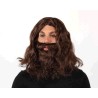 Peluca con Barba Marrón