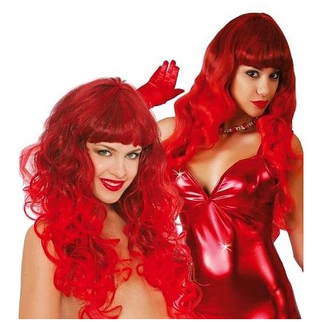 PELUCA PELIRROJA MECHAS ROJAS