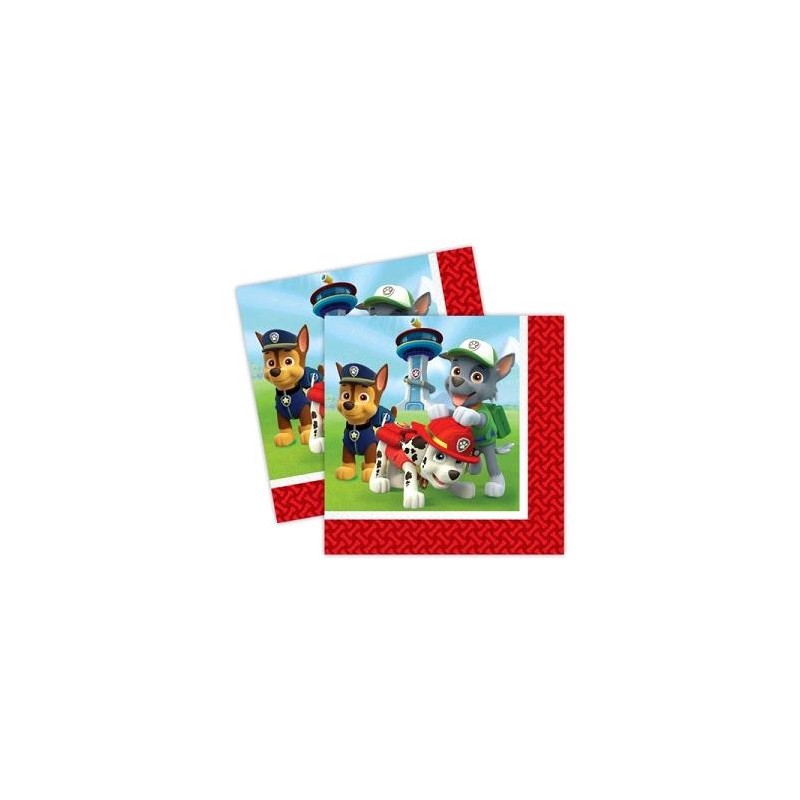 SERVILLETAS PATRULLA CANINA 33X33CM.20UN