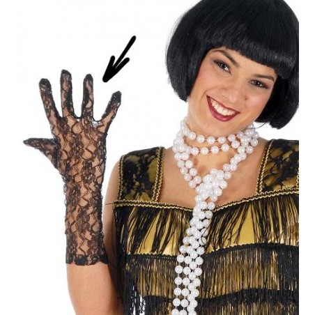 GUANTES CALADOS NEGROS 35 CM.