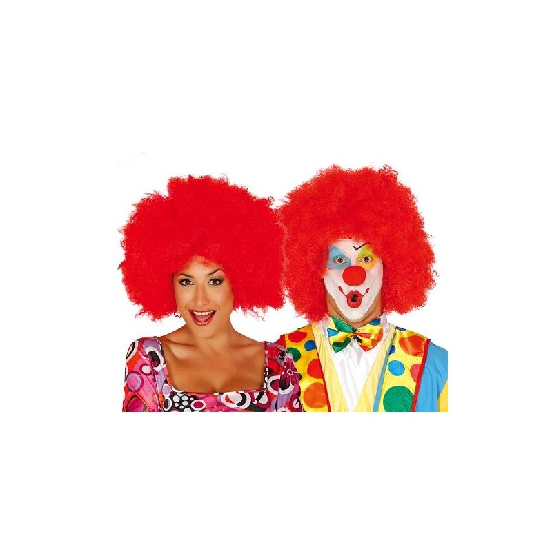 PELUCA AFRO ROJA PAYASO