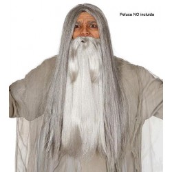 BARBA GRIS LARGA Y LISA