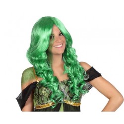 Peluca Verde Larga Ondulada