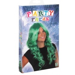 Peluca Verde Larga Ondulada