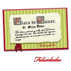 PLACA DE HONOR AL MEJOR PADRE