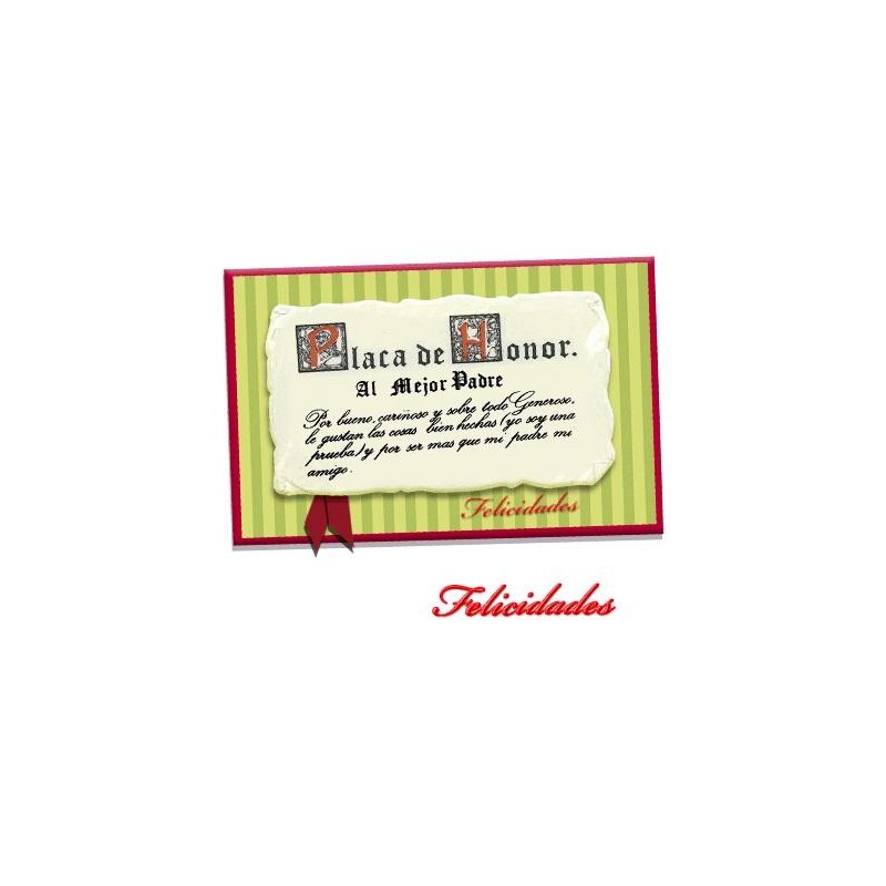 PLACA DE HONOR AL MEJOR PADRE