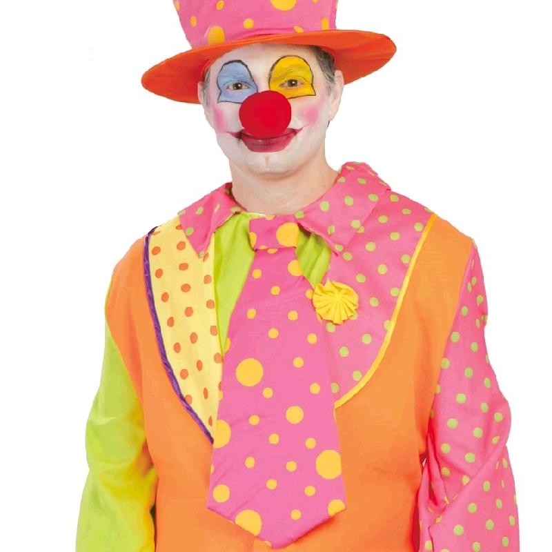 CORBATA PAYASO ROSA LUNARES AZULES