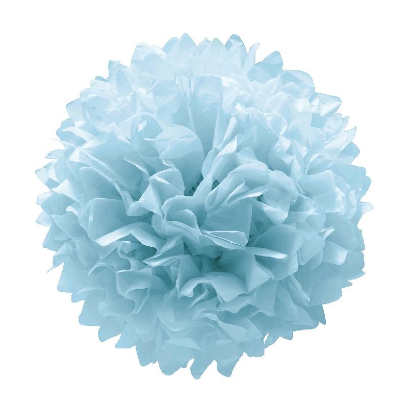 Pompon Azul Colgante