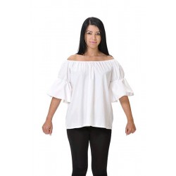 Camisa de Tabernera Medieval Blanca para Mujer