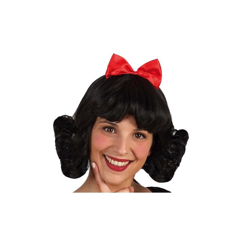 PELUCA MORENA CON LAZO ROJO(BLANNIEVES)