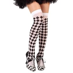 Medias Blancas con Rombos Negros
