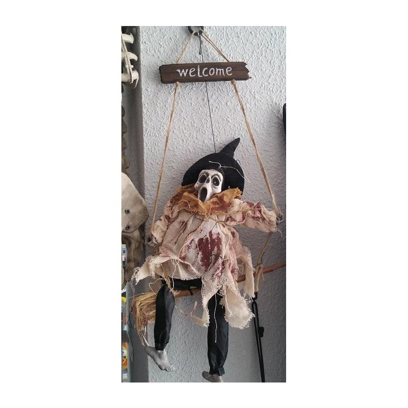 COLGANTE BRUJA COLUMPIO LUZ/SON.60 CM.