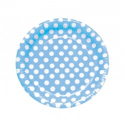 Platos Azul Lunares 8 un.