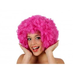 Peluca Afro Rosa