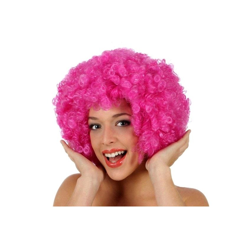 Peluca Afro Rosa
